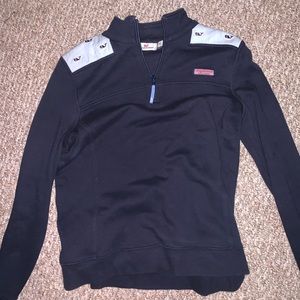 Vineyard Vines Navy and Light Blue Whale Pullover